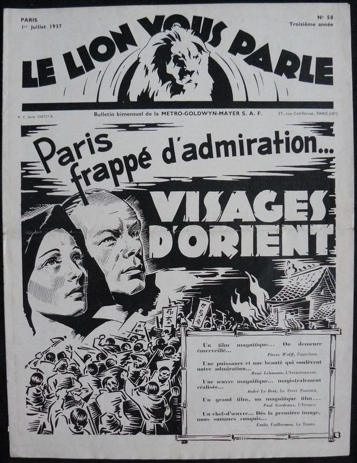 LION VOUS PARLE | LE magazine side cover 1 July 1937