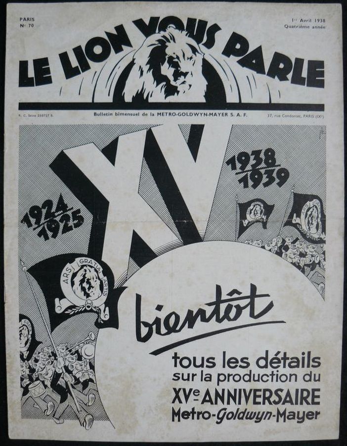 LION VOUS PARLE | LE magazine side cover 1 April 1938