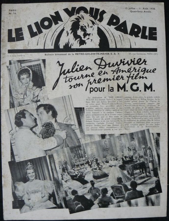LION VOUS PARLE | LE magazine side cover 15 July 1938