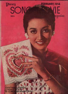 LITERARY SONG-MOVIE magazine side cover February 1956