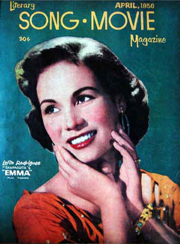 LITERARY SONG-MOVIE magazine side cover April 1956