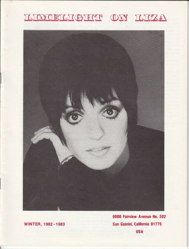 LIMELIGHT ON LIZA magazine side cover Winter 1982
