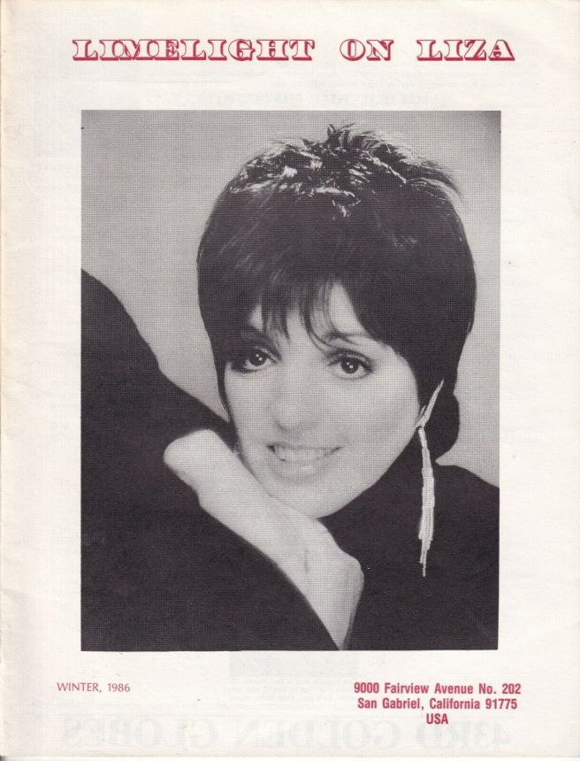 LIMELIGHT ON LIZA magazine side cover Winter 1986
