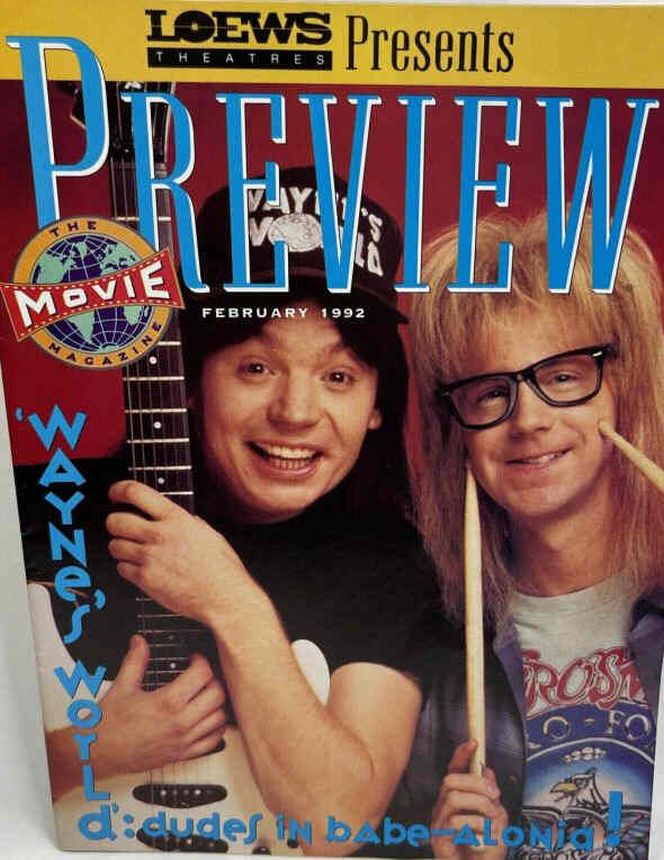 LOEWS THEATRES PRESENTS PREVIEW magazine side cover  February 1992