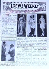 LOEWS WEEKLY magazine side cover Issue 12 3 December 1928