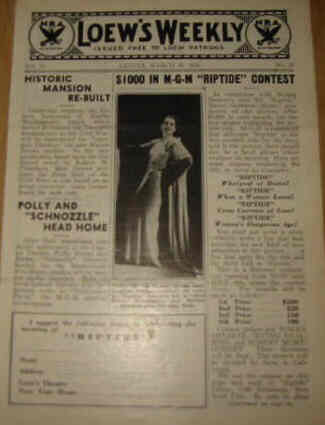 LOEWS WEEKLY magazine side cover 30 March 1934