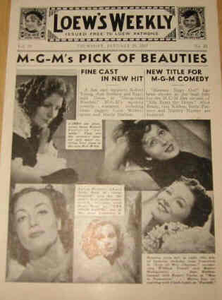 LOEWS WEEKLY magazine side cover 28 January 1937