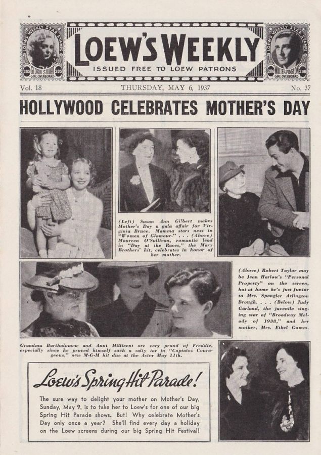 LOEWS WEEKLY magazine side cover 6 May 1937