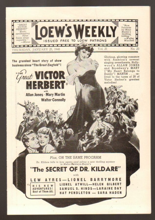 LOEWS WEEKLY magazine side cover 25 January 1940