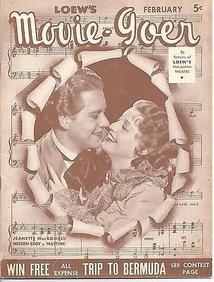 LOEWS MOVIE-GOER magazine side cover  February 1937
