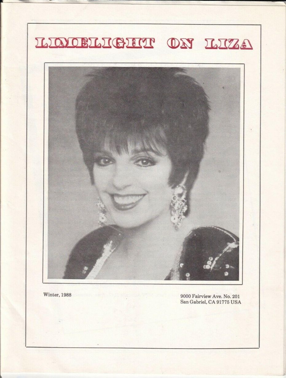 LIMELIGHT ON LIZA magazine side cover Winter 1988