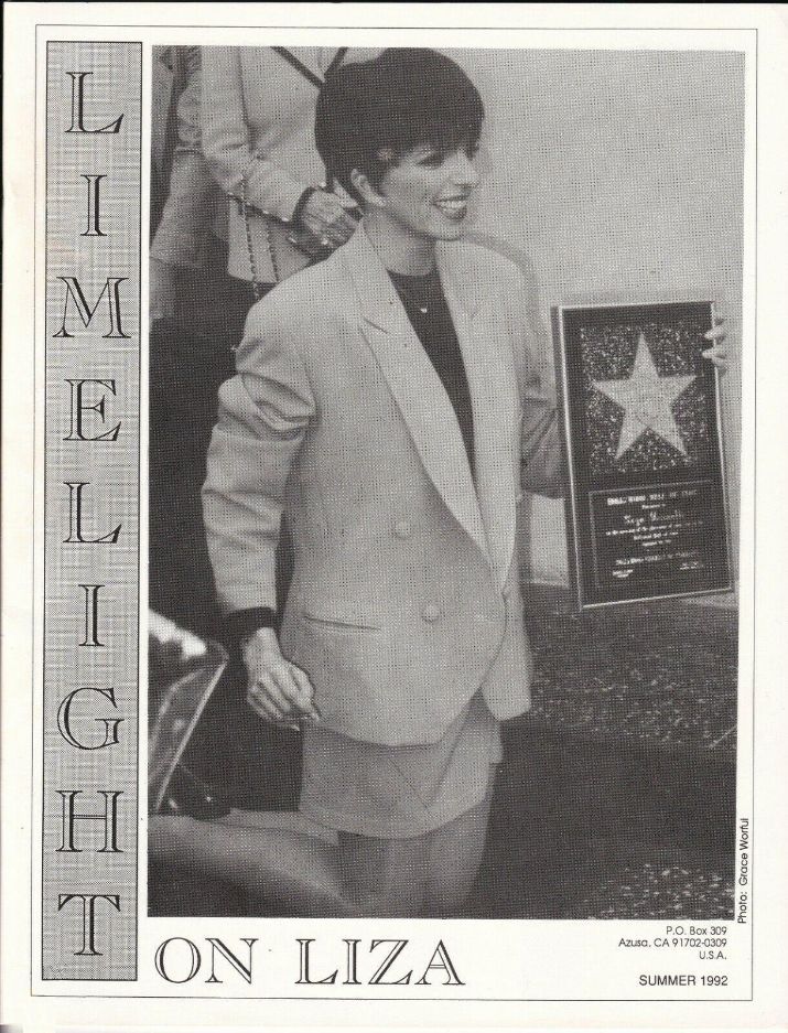 LIMELIGHT ON LIZA magazine side cover Summer 1992