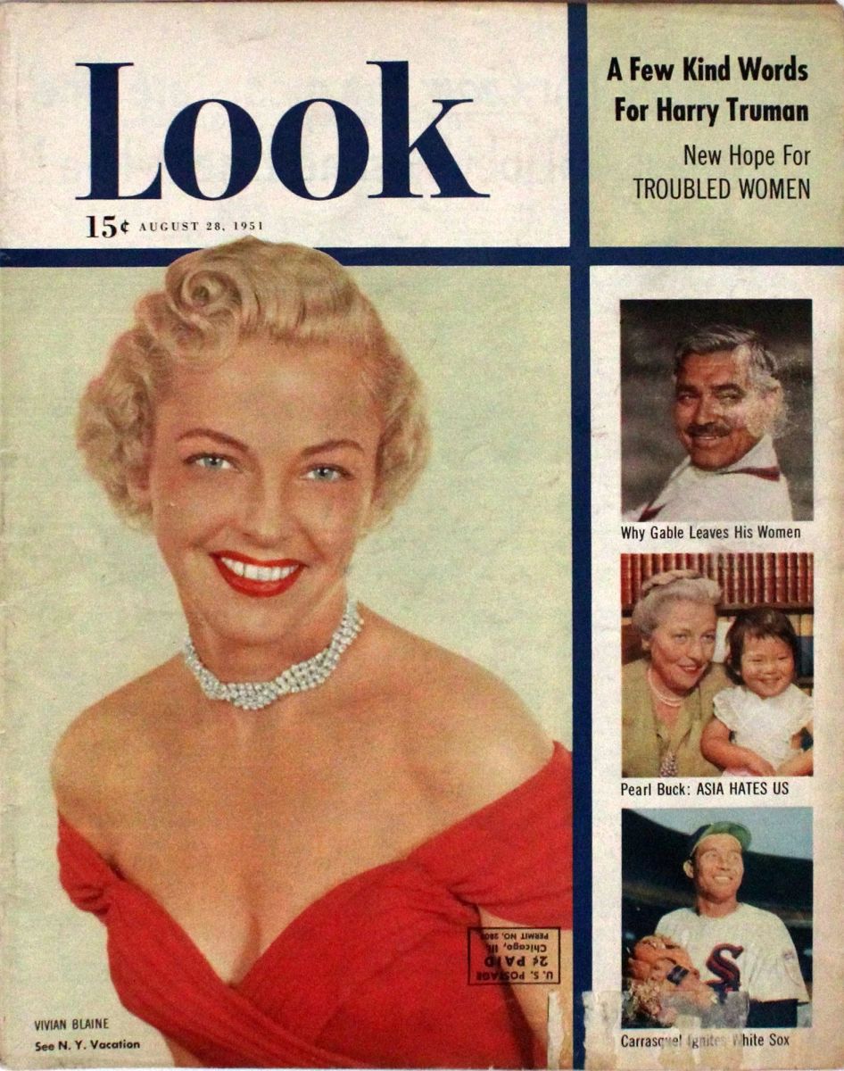 LOOK 1937 magazine side cover 28 August 1951