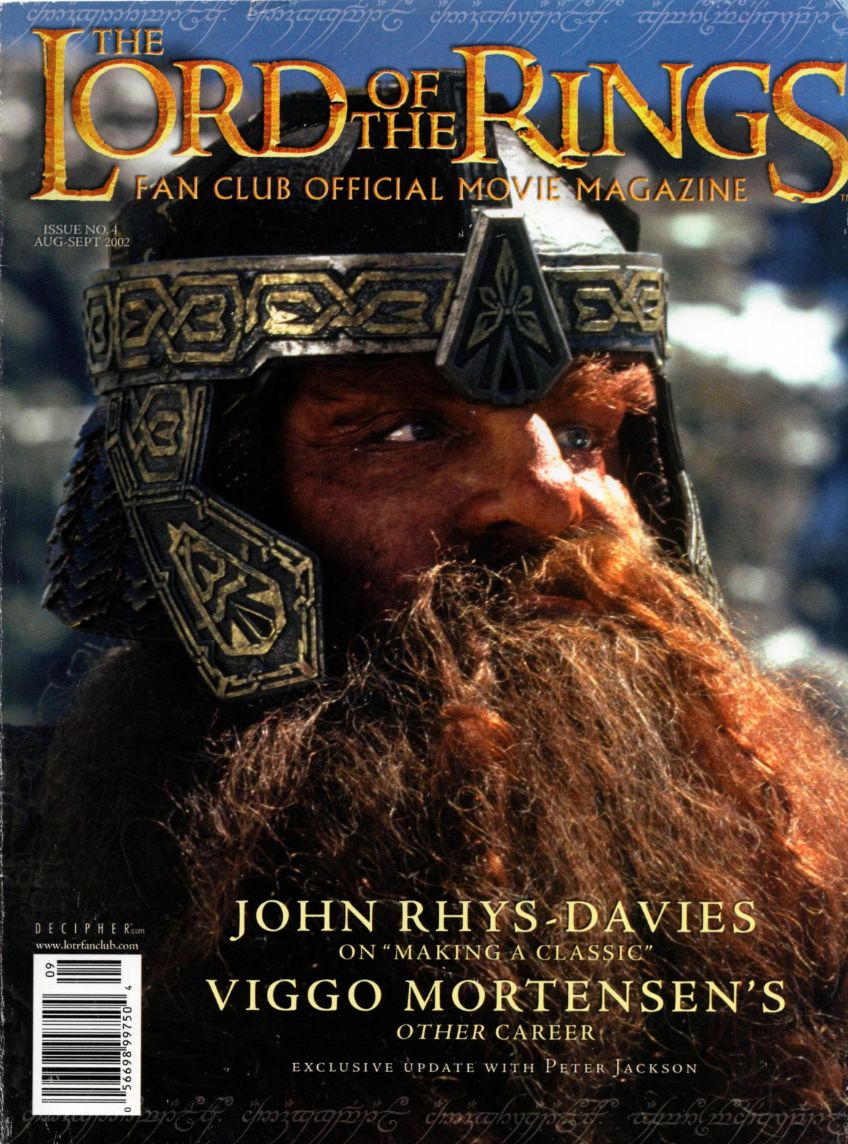 LORD OF THE RINGS magazine side cover Issue 4  August/September 2002