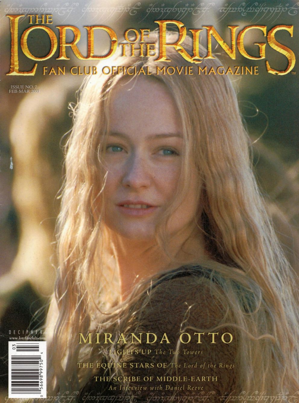 LORD OF THE RINGS magazine side cover Issue 7  February/March 2003
