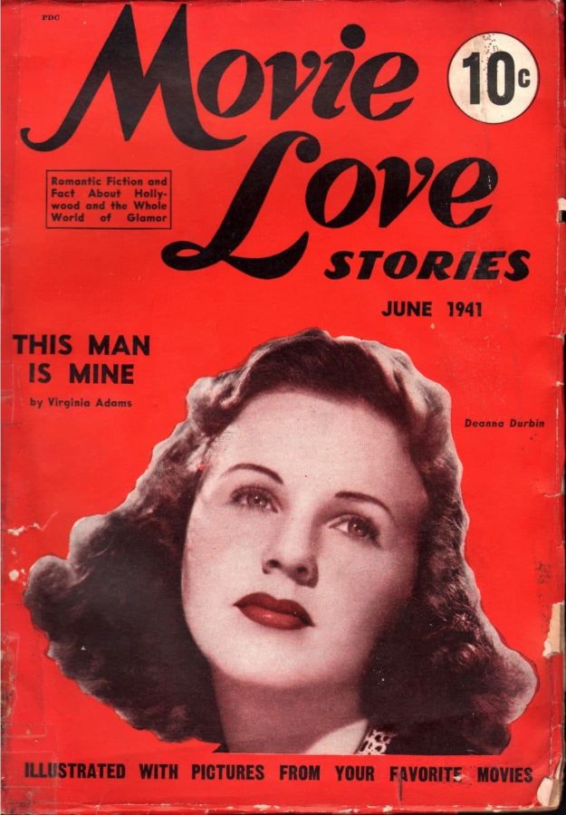 MOVIE LOVE STORIES magazine side cover Issue 1 June 1941