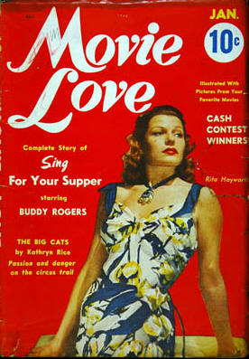 MOVIE LOVE STORIES magazine side cover January 1942