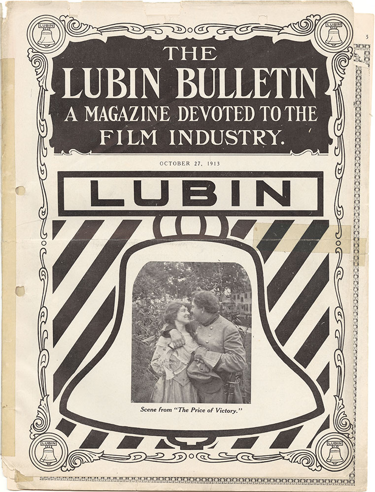 LUBIN BULLETIN magazine side cover  Vol 1 No  1 27 October 1913