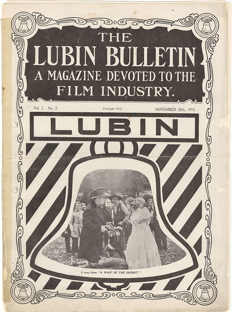 LUBIN BULLETIN magazine side cover  Vol 1 No  2 28 November 1913
