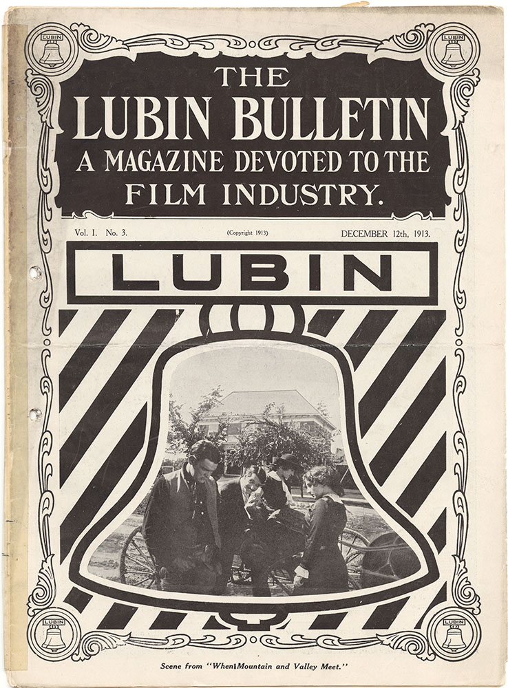 LUBIN BULLETIN magazine side cover  Vol 1 No  3 12 December 1913