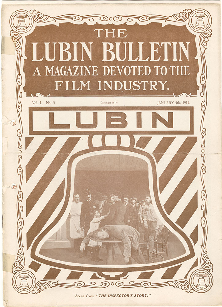 LUBIN BULLETIN magazine side cover  Vol 1 No  5 5 January 1914