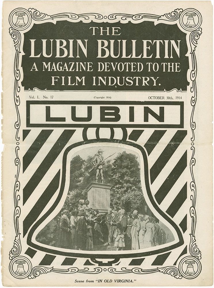LUBIN BULLETIN magazine side cover  Vol 1 No  17 30 October 1914