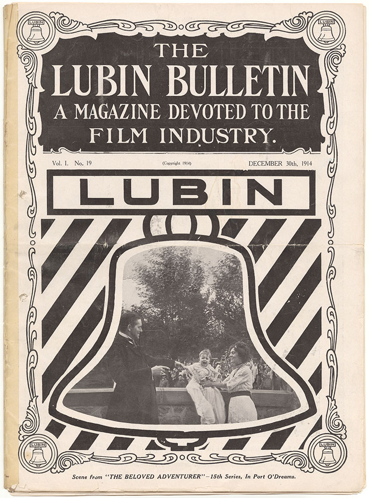 LUBIN BULLETIN magazine side cover  Vol 1 No  19 30 December 1914