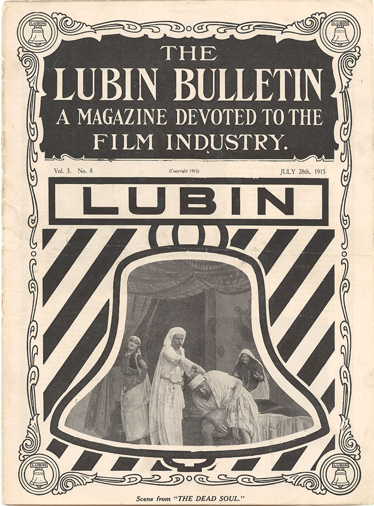 LUBIN BULLETIN magazine side cover  Vol 3 No  8 28 July 1915