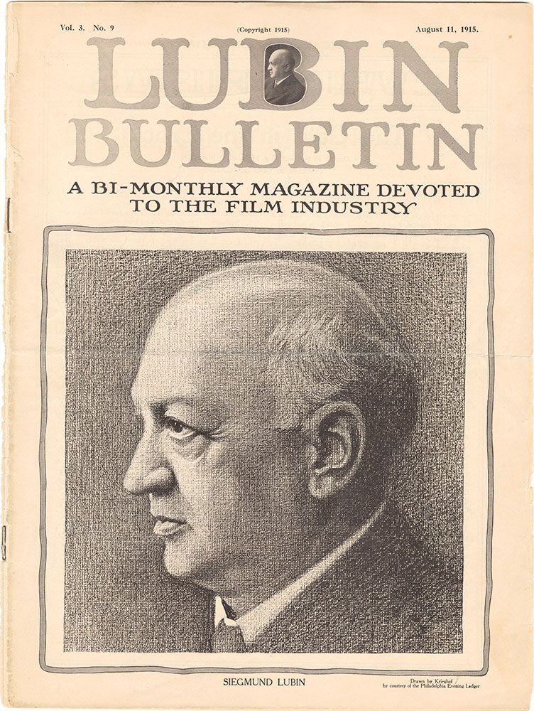 LUBIN BULLETIN magazine side cover  Vol 3 No  9 11 August 1915