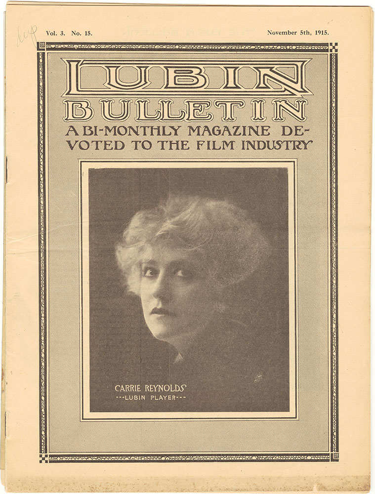 LUBIN BULLETIN magazine side cover  Vol 3 No  15 5 November 1915
