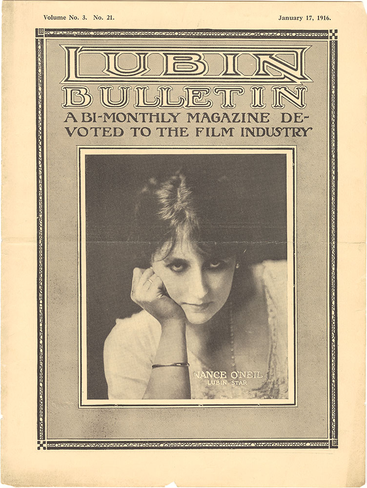 LUBIN BULLETIN magazine side cover  Vol 3 No  21 17 January 1916
