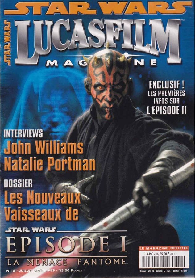 LUCASFILM STAR WARS magazine side cover Issue 18 July/August 1999