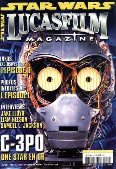 LUCASFILM STAR WARS magazine side cover Issue 20 November/December 1999