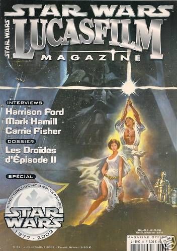 LUCASFILM STAR WARS magazine side cover Issue 36 July/August 2002