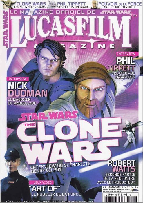 LUCASFILM STAR WARS magazine side cover Issue 73 September/October 2008