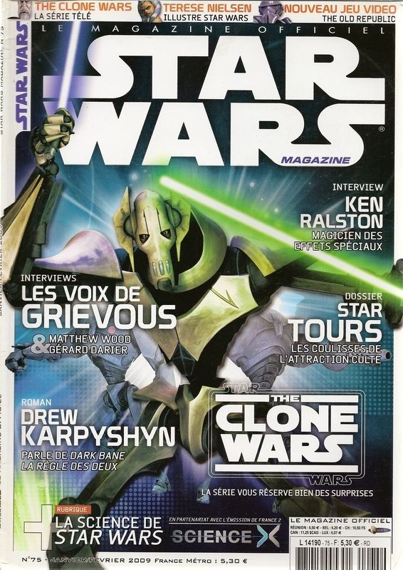 LUCASFILM STAR WARS magazine side cover Issue 75 January/February 2009
