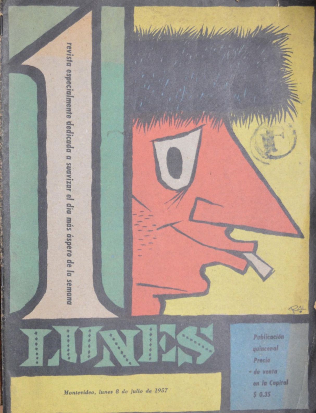 LUNES magazine side cover Issue 1 8 July 1957