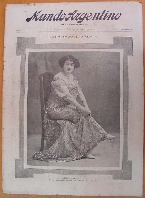MUNDO ARGENTINO magazine side cover Issue 92 9 October 1912
