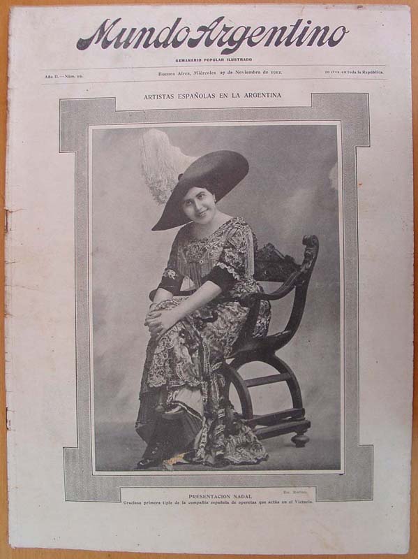 MUNDO ARGENTINO magazine side cover Issue 99 27 November 1912