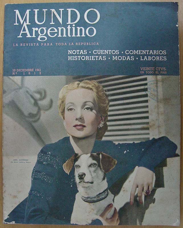 MUNDO ARGENTINO magazine side cover Issue 1612 10 December 1941