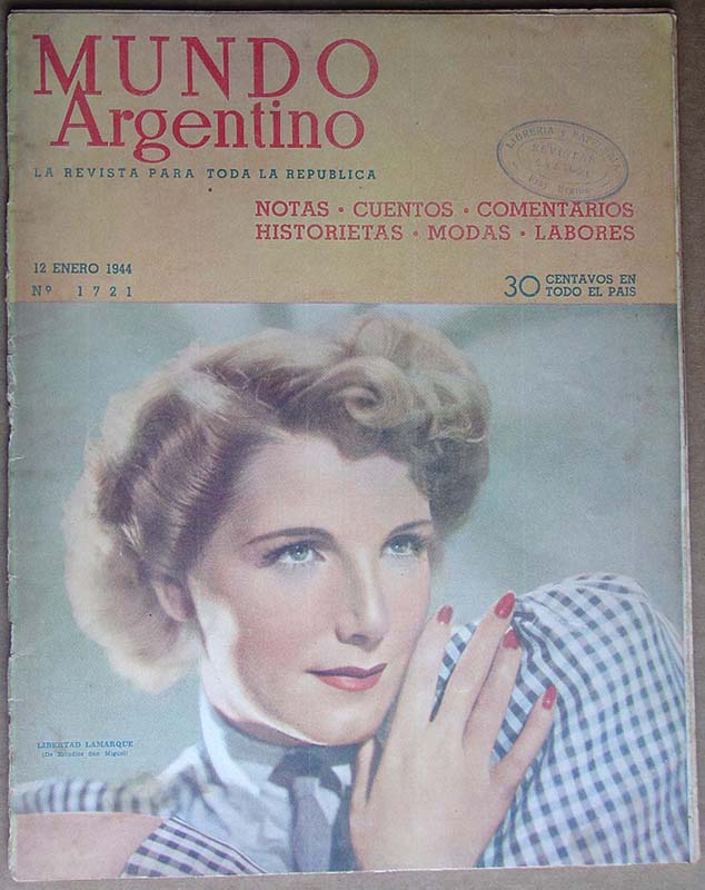 MUNDO ARGENTINO magazine side cover Issue 1721 12 January 1944