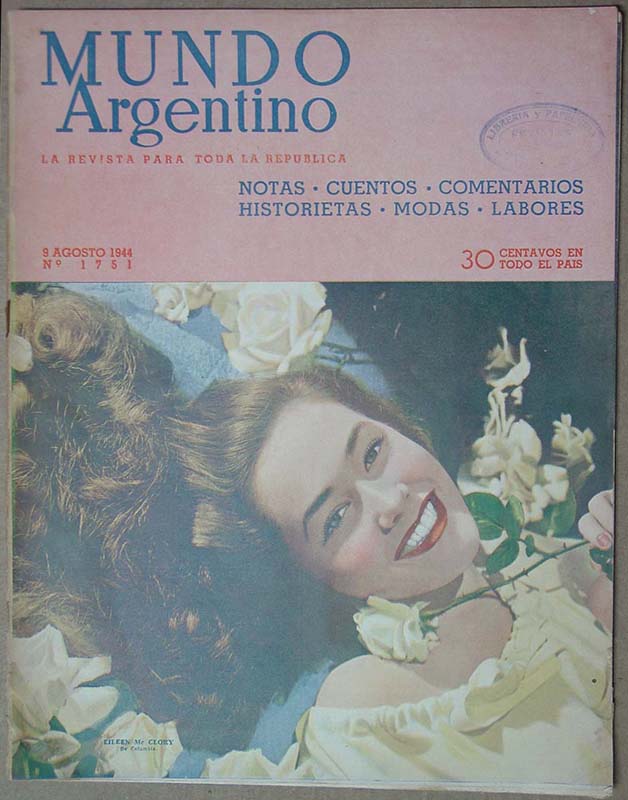 MUNDO ARGENTINO magazine side cover Issue 1751 9 August 1944