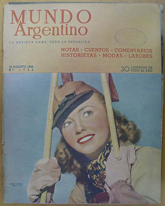 MUNDO ARGENTINO magazine side cover Issue 1752 16 August 1944