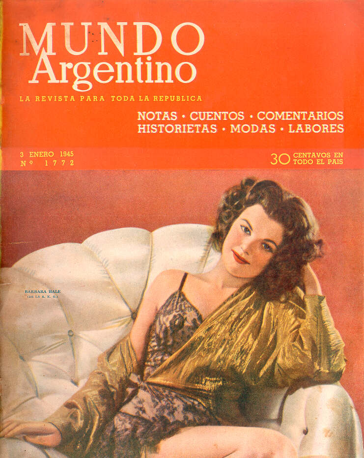 MUNDO ARGENTINO magazine side cover 3 January 1945