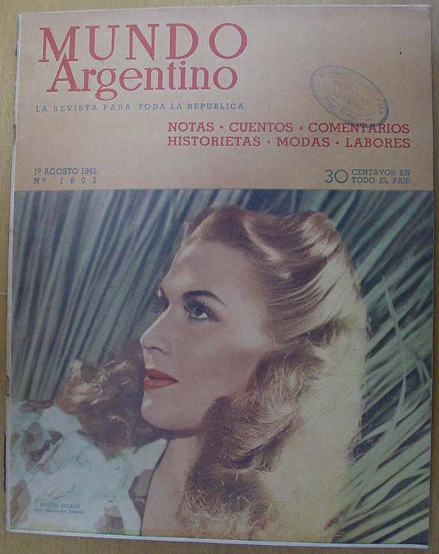 MUNDO ARGENTINO magazine side cover Issue 1802 1 August 1945