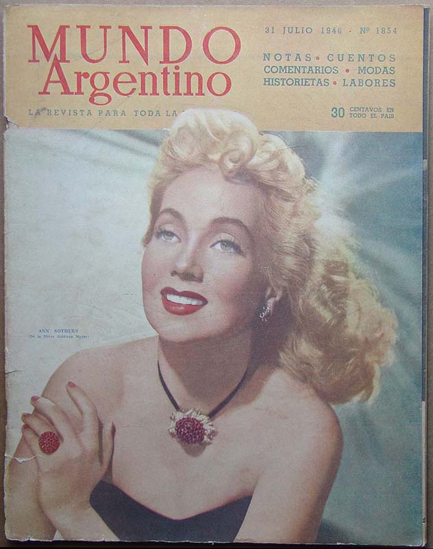MUNDO ARGENTINO magazine side cover Issue 1854 31 July 1946