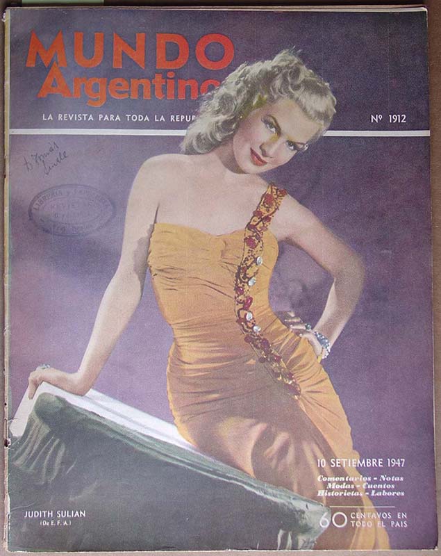 MUNDO ARGENTINO magazine side cover Issue 1912 10 September 1947