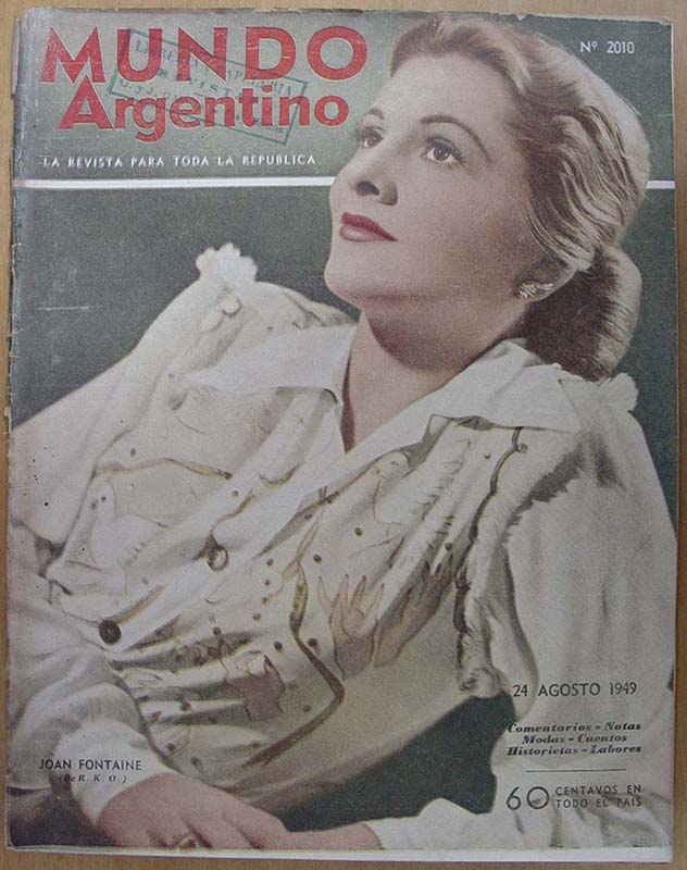 MUNDO ARGENTINO magazine side cover Issue 2010 24 August 1949