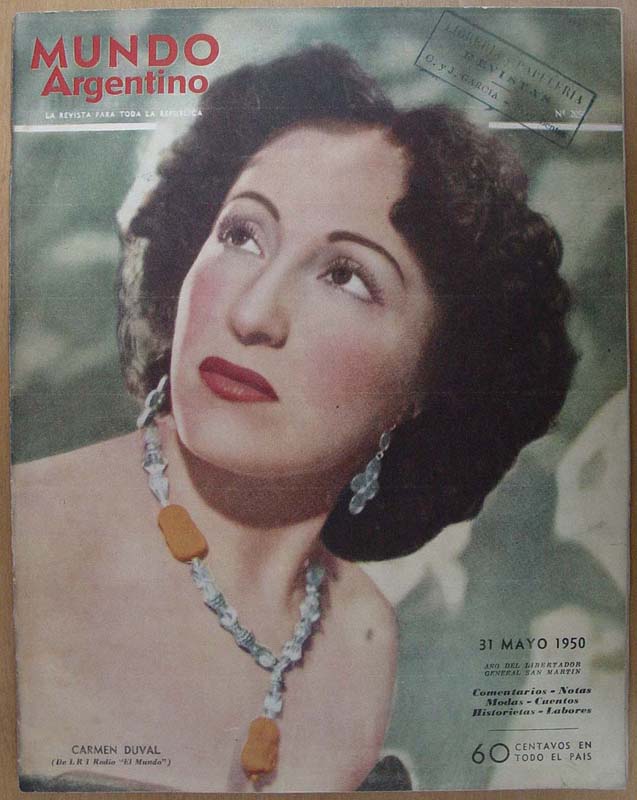 MUNDO ARGENTINO magazine side cover Issue 2050 31 May 1950