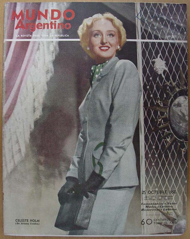 MUNDO ARGENTINO magazine side cover Issue 2071 25 October 1950
